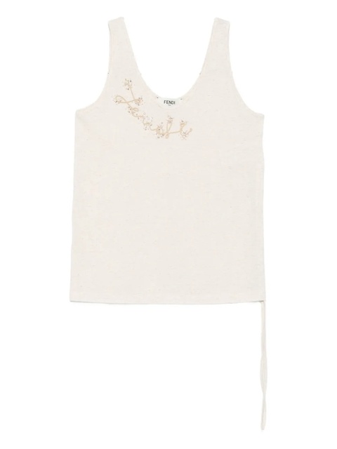 FENDI embellished tank top - Neutrals - zdjęcie produktu nr 1