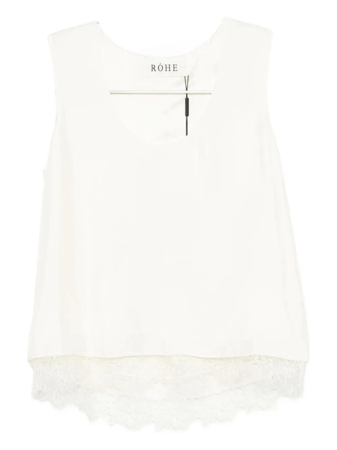 Róhe lace-trimmed silk top - White - zdjęcie produktu nr 2