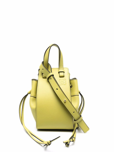 LOEWE mini Hammock Anagram-embossed bucket bag - Green - zdjęcie produktu nr 1