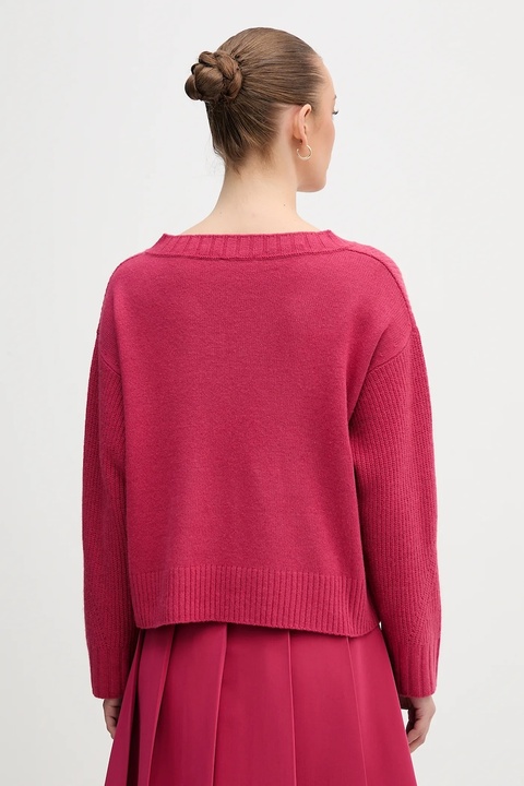 United Colors of Benetton sweter z dodatkiem wełny damski kolor różowy 126WD402Z - zdjęcie produktu nr 2