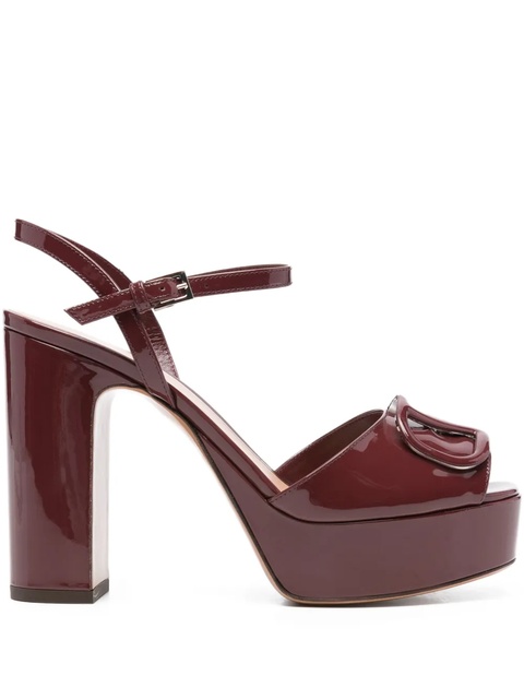 Valentino Garavani 115mm VLogo Signature leather sandals - Red - zdjęcie produktu nr 1