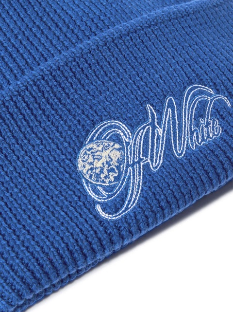Off-White embroidered wool beanie - Blue - zdjęcie produktu nr 2