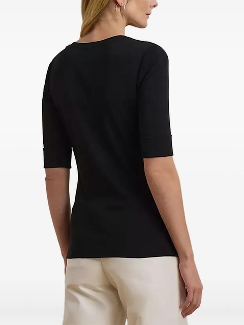 Lauren Ralph Lauren V-neck half-sleeve T-shirt - Black - zdjęcie produktu nr 2