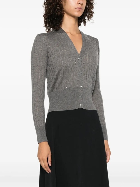 Max Mara ribbed embellished cardigan - Grey - zdjęcie produktu nr 2