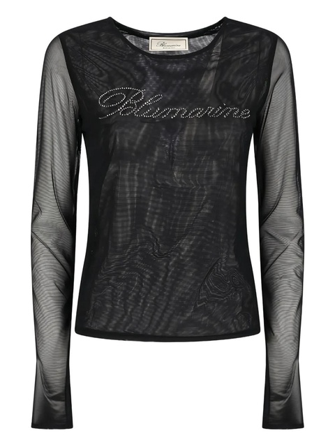 Blumarine embellished tulle T-shirt - Black - zdjęcie produktu nr 1
