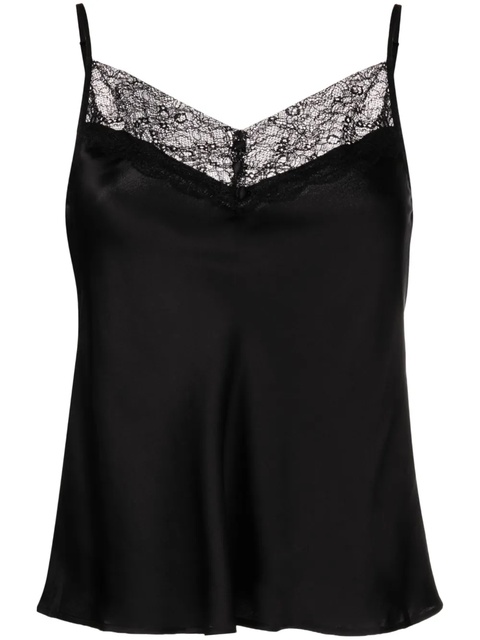 Maje lace-trim silk top - Black - zdjęcie produktu nr 1