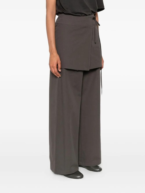 Eleh wrap-effect layered trousers - Brown - zdjęcie produktu nr 1