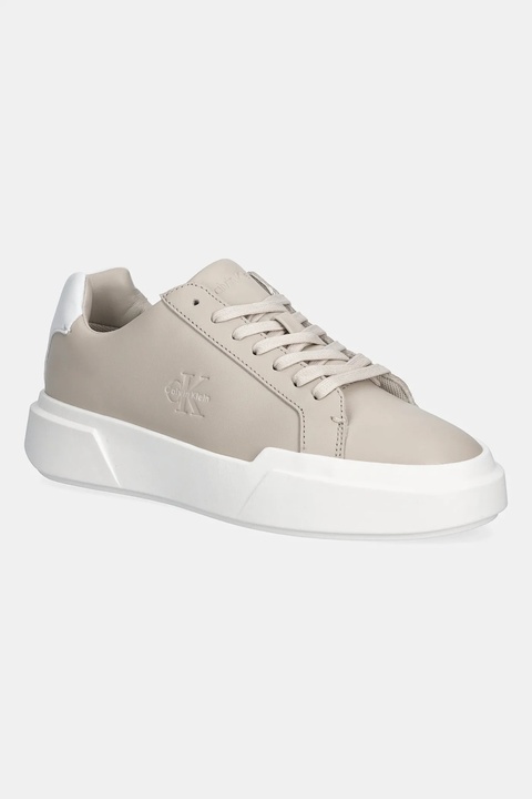 Calvin Klein sneakersy skórzane CHUNKY CUPSOLE LACEUP LTH kolor beżowy YW0YW01947 - zdjęcie produktu nr 1