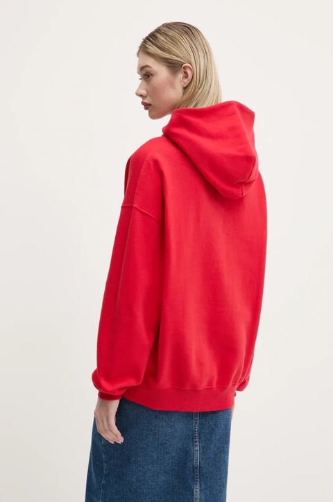 Hollister Co. bluza damska kolor czerwony z kapturem z aplikacją KI352-5132 - zdjęcie produktu nr 2