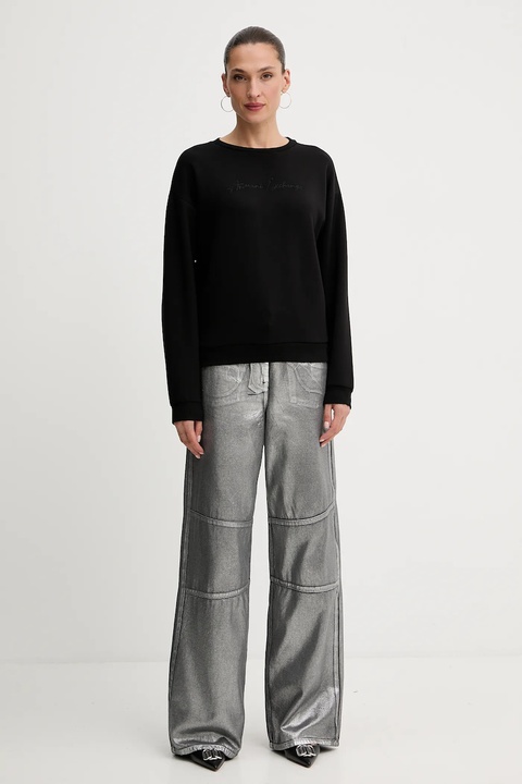 Armani Exchange bluza damska kolor czarny z aplikacją XW000835 AF13397 - zdjęcie produktu nr 2