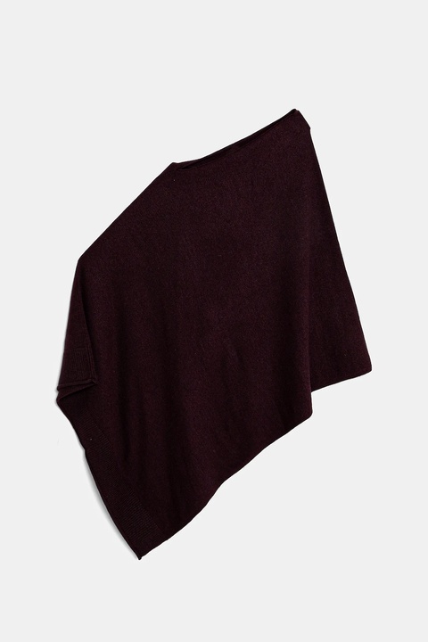 United Colors of Benetton poncho z domieszką wełny kolor bordowy 1235DU01A - zdjęcie produktu nr 1