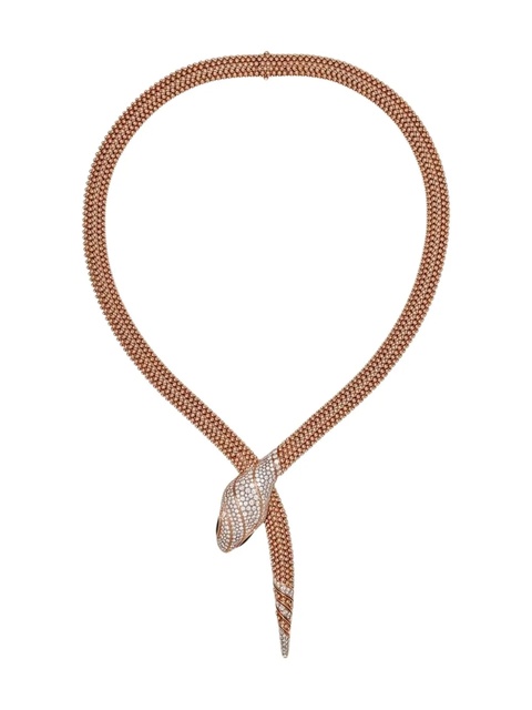 Bvlgari 18K rose gold Serpenti diamond and onyx necklace - Pink - zdjęcie produktu nr 1