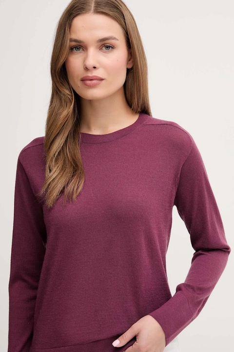 United Colors of Benetton sweter wełniany damski kolor fioletowy lekki 11AHD10CV - zdjęcie produktu nr 2