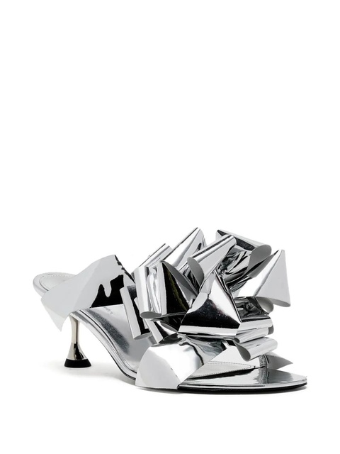 Proenza Schouler 60mm bow-embellishment heeled sandals - Silver - zdjęcie produktu nr 2