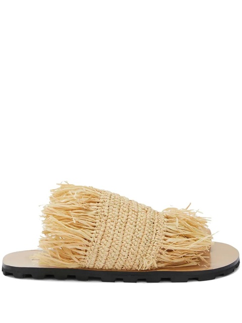Jil Sander flat straw sandals - Neutrals - zdjęcie produktu nr 1