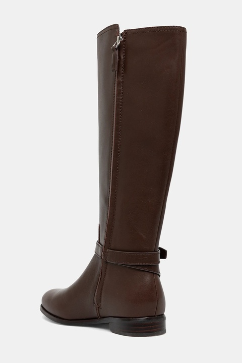Lauren Ralph Lauren kozaki skórzane Brooke Tll 2 damskie kolor brązowy na płaskim obcasie 802974383002 - zdjęcie produktu nr 2