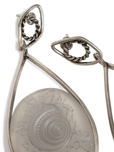 ETRO cameo-shell earrings - Silver - zdjęcie produktu nr 2