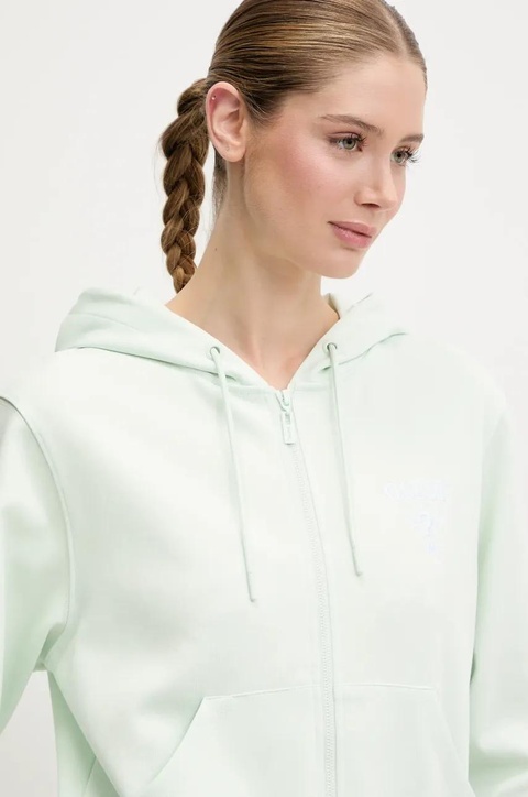 Guess bluza ROBERTA damska kolor turkusowy z kapturem z aplikacją V5RQ20 KC3D2 - zdjęcie produktu nr 2