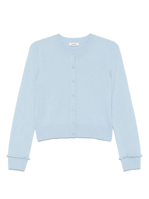 SANDRO ruffle-trim cardigan - Blue - zdjęcie produktu nr 1