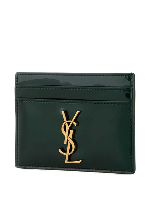 Saint Laurent Cassandre patent-leather cardholder - Green - zdjęcie produktu nr 2