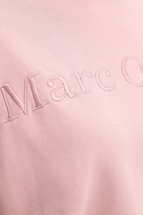 Marc O'Polo bluza bawełniana damska kolor różowy z kapturem z aplikacją 600407354165 - zdjęcie produktu nr 2