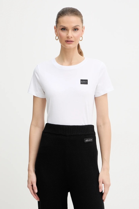 Armani Exchange t-shirt bawełniany damski kolor biały XW001386 AF10356 - zdjęcie produktu nr 1