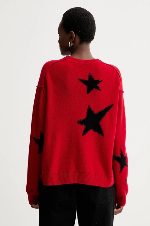ZADIG&VOLTAIRE sweter kaszmirowy damski kolor czerwony KWSW02844 - zdjęcie produktu nr 2