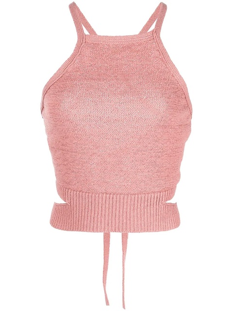 Cult Gaia Nan tie-fastening knitted top - Pink - zdjęcie produktu nr 1