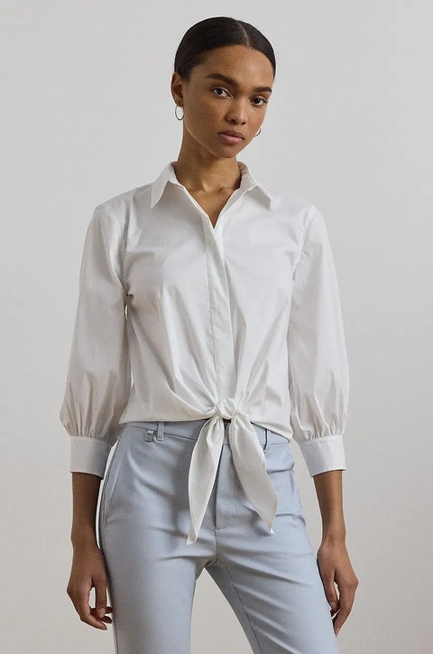 Lauren Ralph Lauren koszula damska kolor biały relaxed z kołnierzykiem klasycznym 200963800 - zdjęcie produktu nr 1