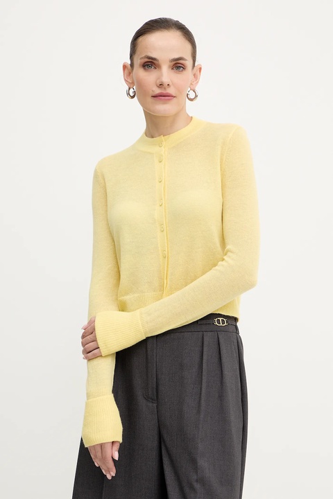 MAX&Co. kardigan z wełną kolor żółty lekki 2526346033200 - zdjęcie produktu nr 1