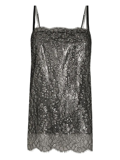 Dolce & Gabbana lamé lace top - Black - zdjęcie produktu nr 1