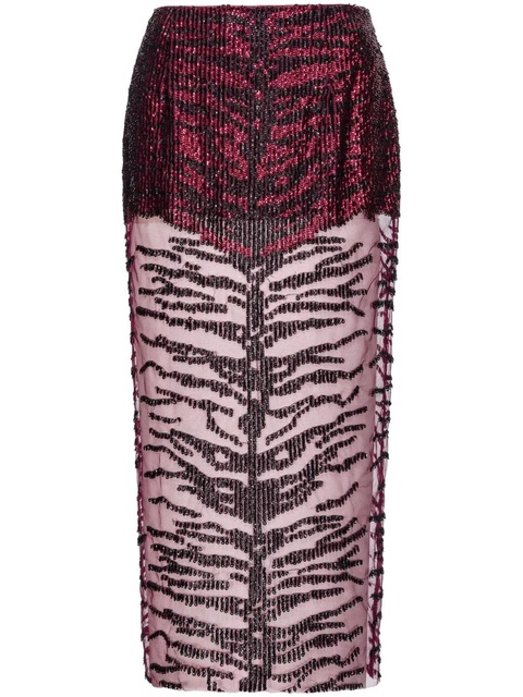 PINKO sequin-embellished midi skirt - Red - zdjęcie produktu nr 1