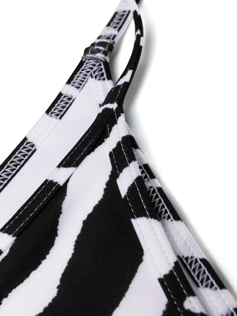 The Attico one-shoulder zebra-print bikini set - White - zdjęcie produktu nr 2