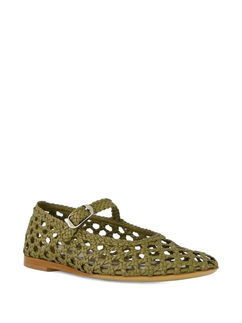 Le Monde Beryl woven lather ballet flats - Green - zdjęcie produktu nr 2