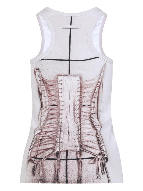 Jean Paul Gaultier Cage trompe l'œil printed top - White - zdjęcie produktu nr 2