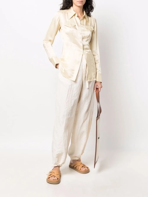 Jil Sander tied-waist straight trousers - White - zdjęcie produktu nr 1