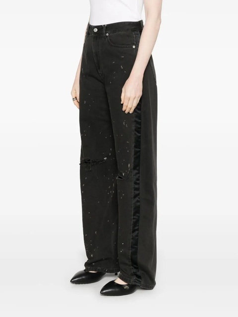 MM6 Maison Margiela paint-splatter effect jeans - Black - zdjęcie produktu nr 1