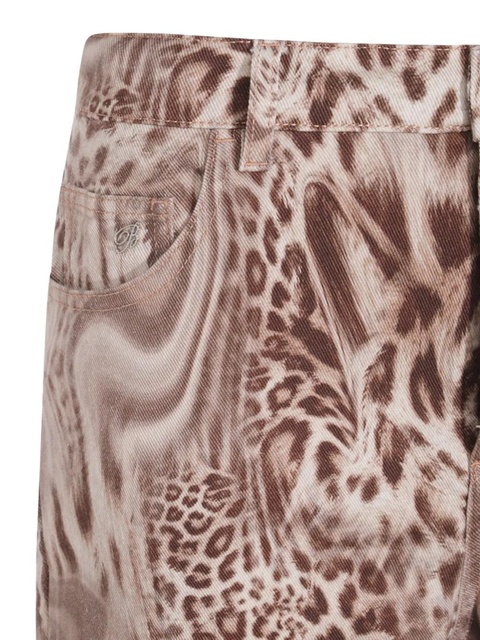 Blumarine leopard-print straight-leg jeans - Brown - zdjęcie produktu nr 2