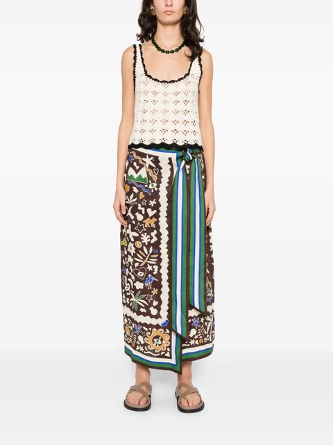 ALEMAIS Maroc graphic midi skirt - Brown - zdjęcie produktu nr 1