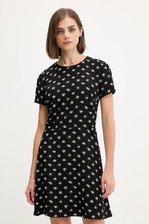 Tommy Jeans sukienka kolor czarny mini rozkloszowana DW0DW21120 - zdjęcie produktu nr 1