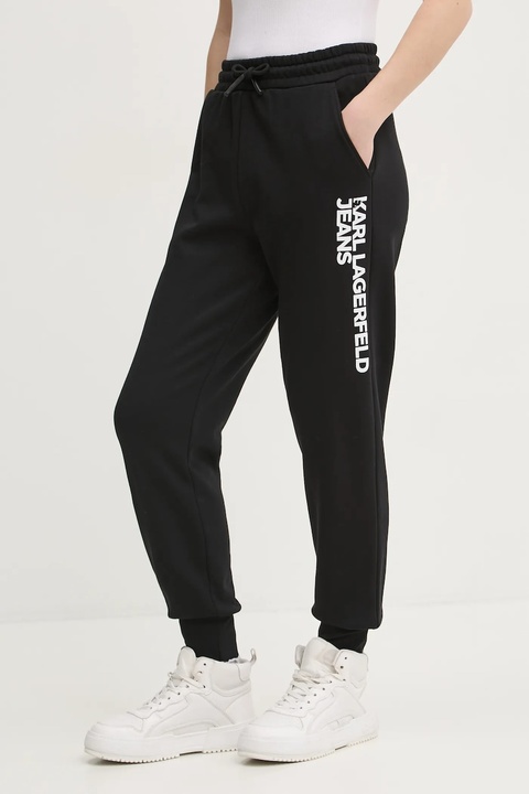 Karl Lagerfeld Jeans spodnie dresowe kolor czarny z nadrukiem A1W10058 - zdjęcie produktu nr 1