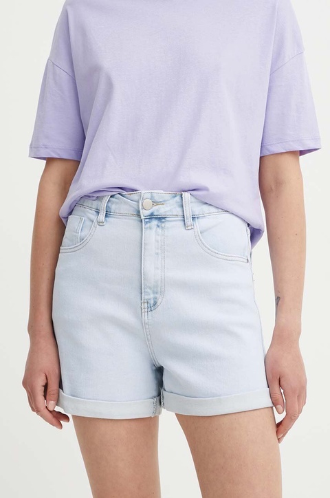 Answear Lab szorty jeansowe damskie kolor niebieski gładkie high waist - zdjęcie produktu nr 1
