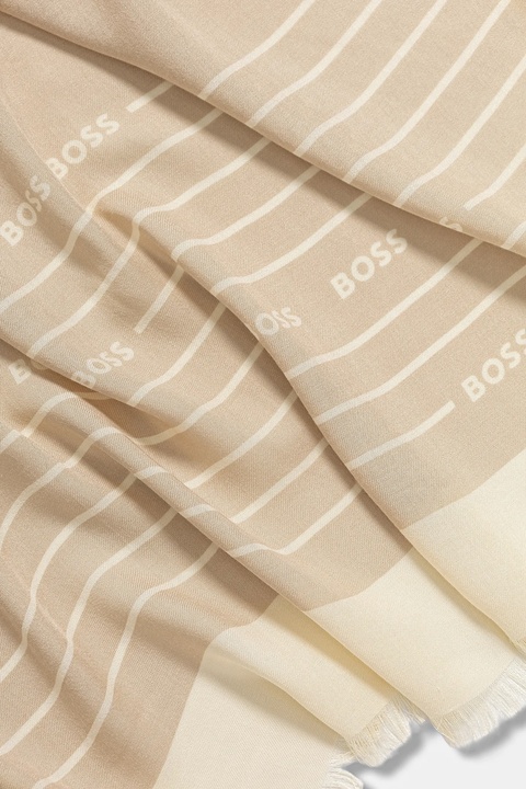 BOSS chusta z domieszką jedwabiu kolor beżowy 50521800 - zdjęcie produktu nr 2