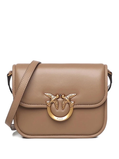 PINKO Love Box leather shoulder bag - Brown - zdjęcie produktu nr 1