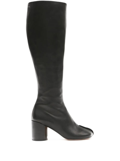 MM6 Maison Margiela knee-high leather boots - Black - zdjęcie produktu nr 1