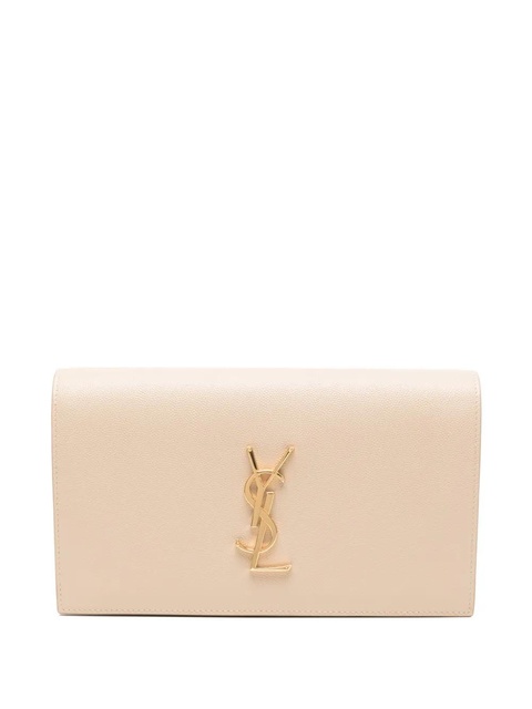Saint Laurent logo-plaque clutch bag - Neutrals - zdjęcie produktu nr 1