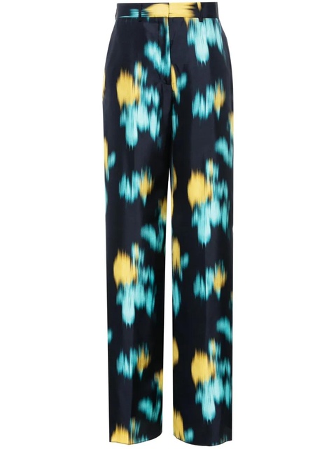 Lanvin abstract-print wide-leg trousers - Blue - zdjęcie produktu nr 1