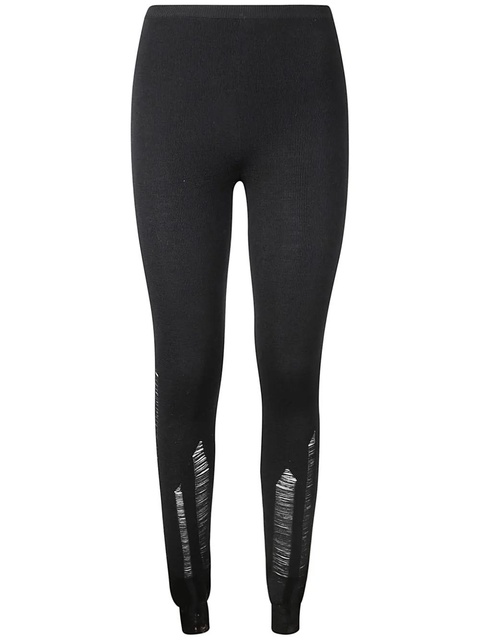MM6 Maison Margiela ripped detailing leggings - Black - zdjęcie produktu nr 1