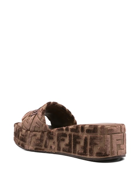 FENDI FF logo platform slides - Neutrals - zdjęcie produktu nr 2
