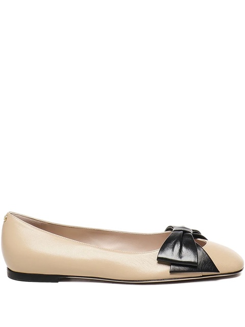 Valentino Garavani bow-detail leather ballet flats - Neutrals - zdjęcie produktu nr 1